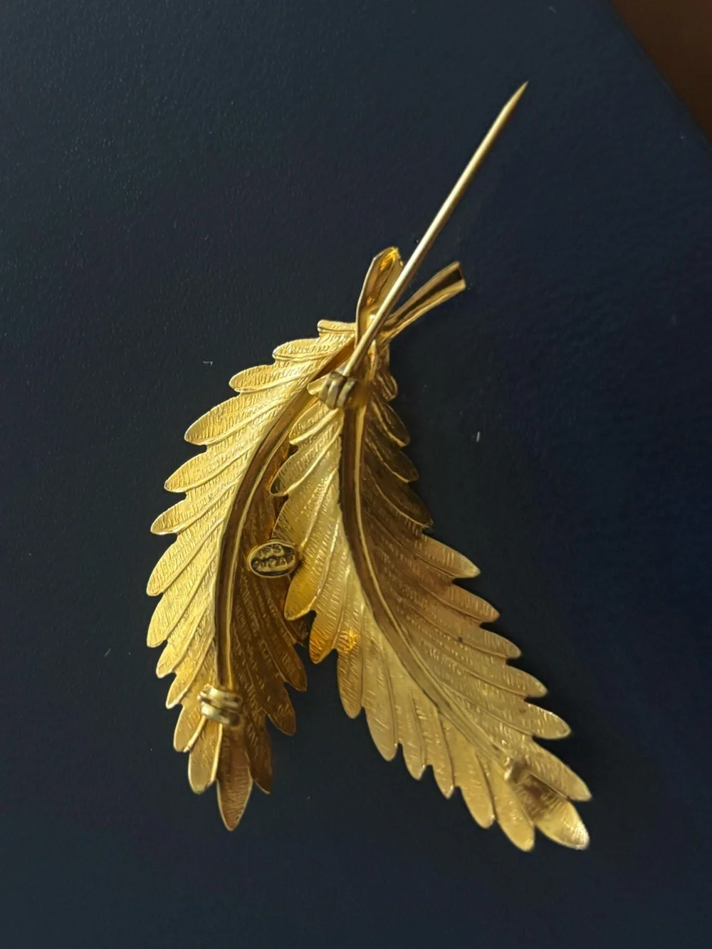 Gold Leaf Brooch with Pearl Accents - Women Jewelry